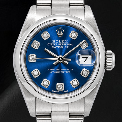 Rolex Datejust 69240 26mm Blue Diamond Dial Stainless Steel Watch