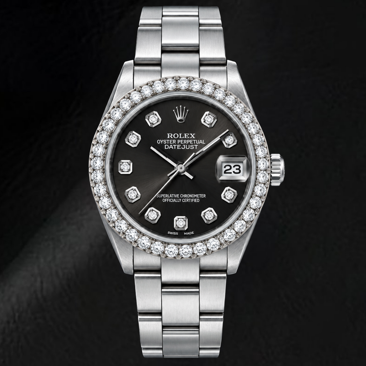 Rolex Datejust 78240 31mm Black Diamond Dial Stainless Steel Watch