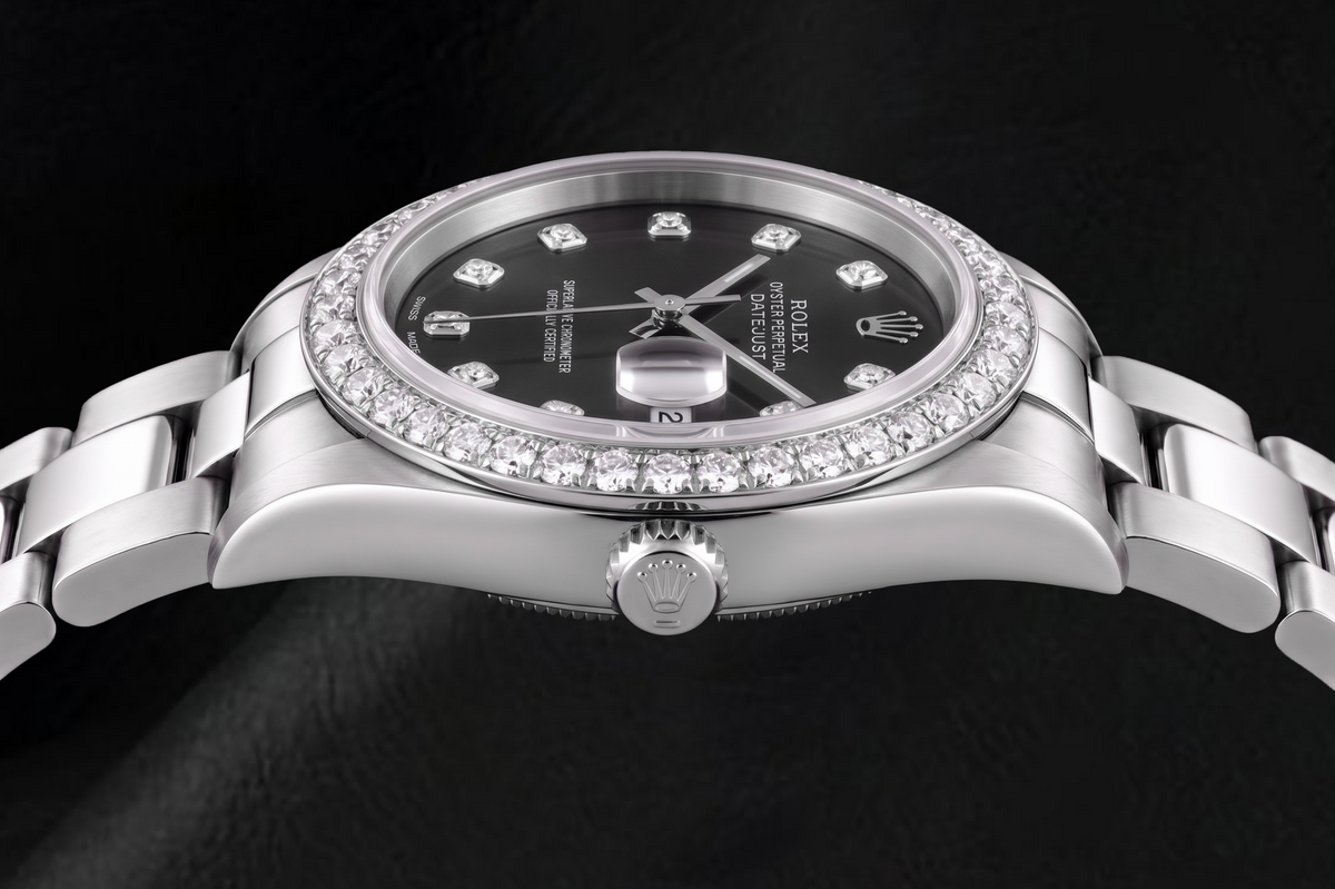 Rolex Datejust 78240 31mm Black Diamond Dial Stainless Steel Watch