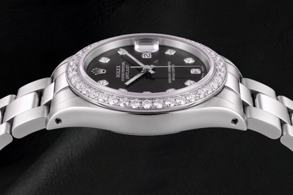 Rolex Datejust 78240 31mm Black Diamond Dial Stainless Steel Watch