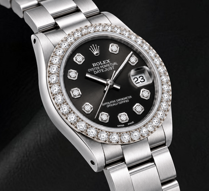 Rolex Datejust 78240 31mm Black Diamond Dial Stainless Steel Watch