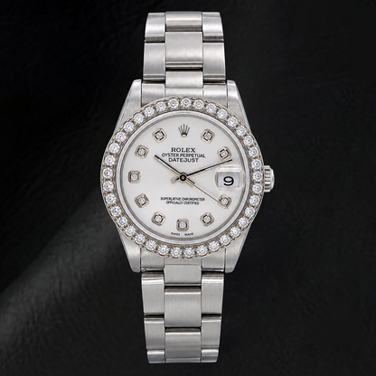Rolex Datejust 78240 31mm Silver Diamond Dial Stainless Steel Watch