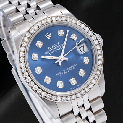 Rolex Datejust 78274 31mm Blue Diamond Dial Stainless Steel Jubilee Bracelet Watch