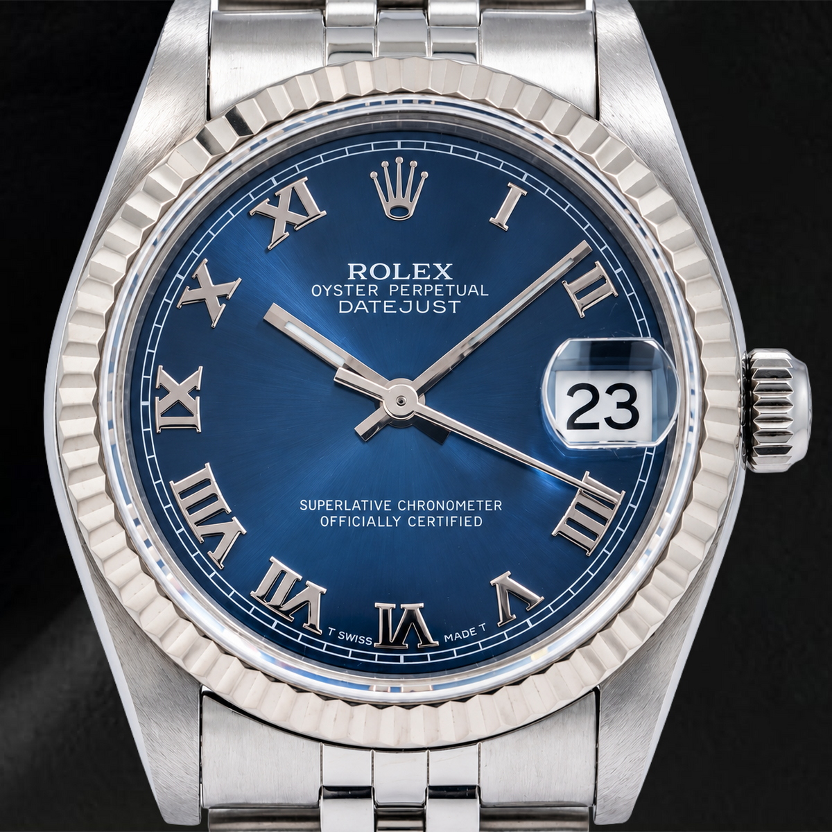 Rolex Datejust 78274 31mm Blue Roman Dial Stainless Steel Jubilee Bracelet Watch