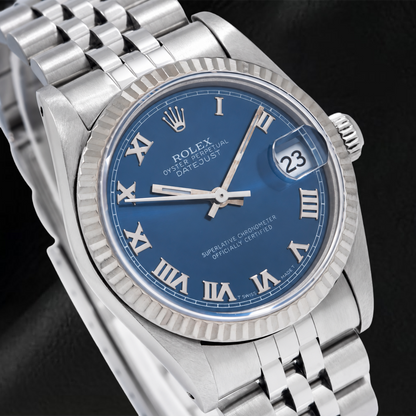 Rolex Datejust 78274 31mm Blue Roman Dial Stainless Steel Jubilee Bracelet Watch