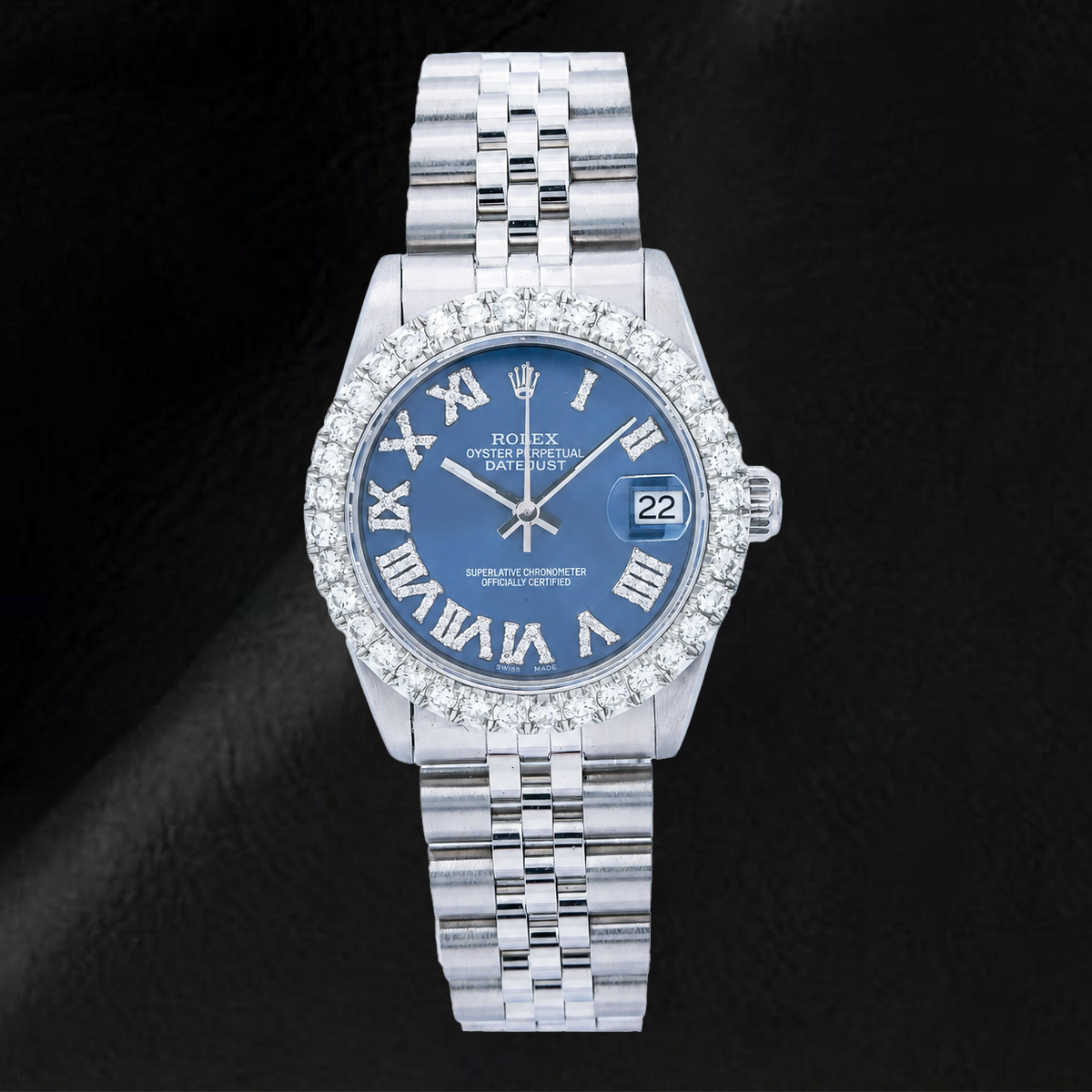 Rolex Datejust 78274 31mm Blue Roman Diamond Dial Stainless Steel Jubilee Bracelet 