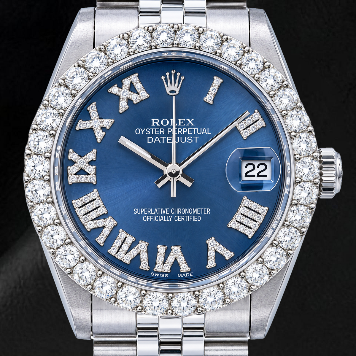 Rolex Datejust 78274 31mm Blue Roman Diamond Dial Stainless Steel Jubilee Bracelet 