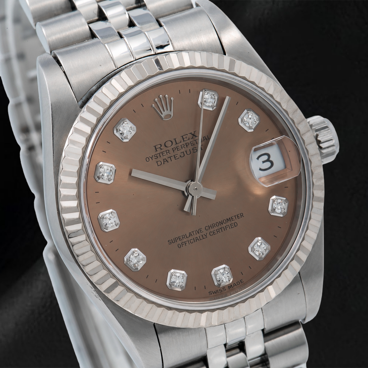 Rolex Datejust 78274 31mm Brown Diamond Dial Stainless Steel Jubilee Bracelet Watch