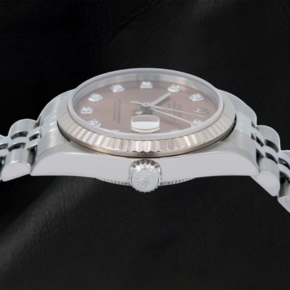 Rolex Datejust 78274 31mm Brown Diamond Dial Stainless Steel Jubilee Bracelet Watch
