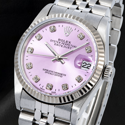 Rolex Datejust 78274 31mm Purple Diamond Dial Stainless Steel Jubilee Bracelet Watch