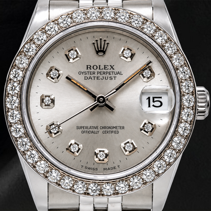 Rolex Datejust 78274 31mm Silver Diamond Dial Stainless Steel Jubilee Bracelet Watch