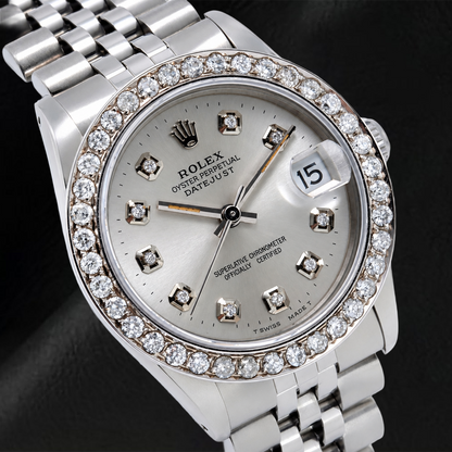Rolex Datejust 78274 31mm Silver Diamond Dial Stainless Steel Jubilee Bracelet Watch