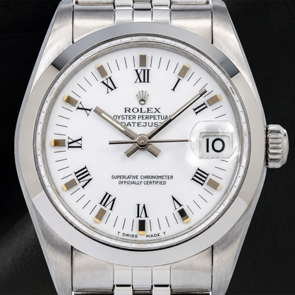 Rolex Datejust 78274 31mm White Roman Dial Smooth Bezel Stainless Steel Jubilee Bracelet