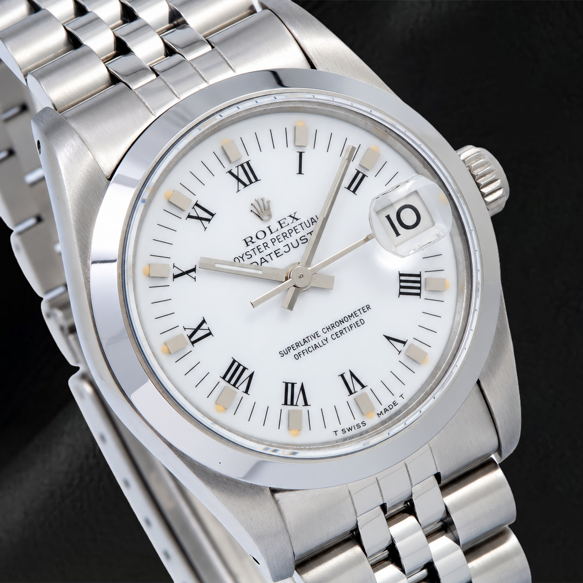 Rolex Datejust 78274 31mm White Roman Dial Smooth Bezel Stainless Steel Jubilee Bracelet