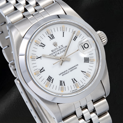 Rolex Datejust 78274 31mm White Roman Dial Smooth Bezel Stainless Steel Jubilee Bracelet