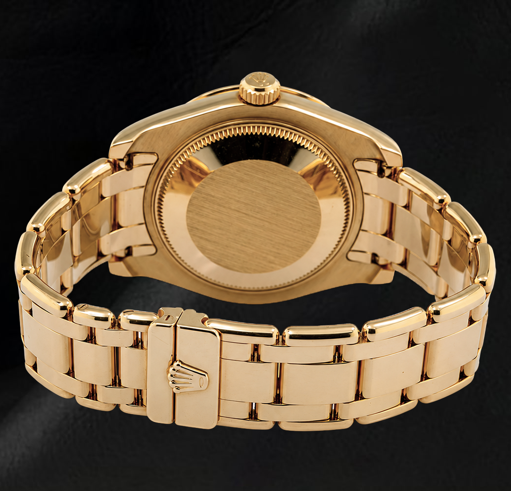 Rolex Datejust 81318 34mm Champagne Mother of Pearl Roman Dial Yellow Gold Watch 18K