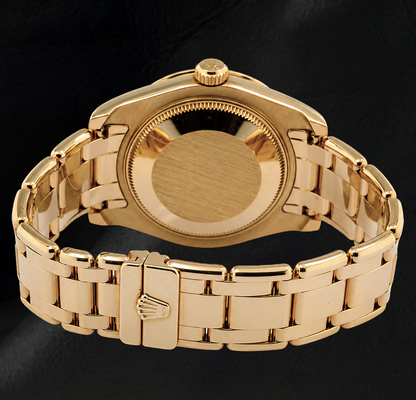 Rolex Datejust 81318 34mm Champagne Mother of Pearl Roman Dial Yellow Gold Watch 18K