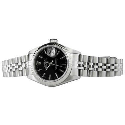 Rolex Datejust Black Stick Dial 26mm Stainless Steel Ladies Watch