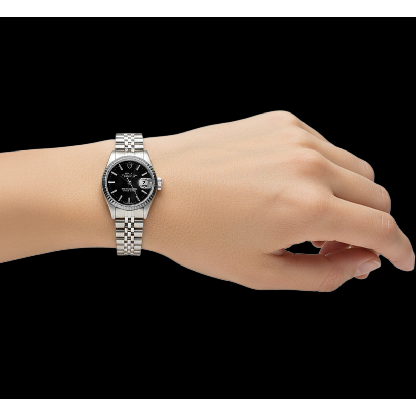 Rolex Datejust Black Stick Dial 26mm Stainless Steel Ladies Watch P2
