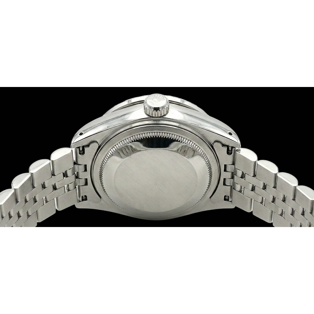 Rolex Datejust Black Stick Dial Lady Watch Ss Jubilee Bracelet