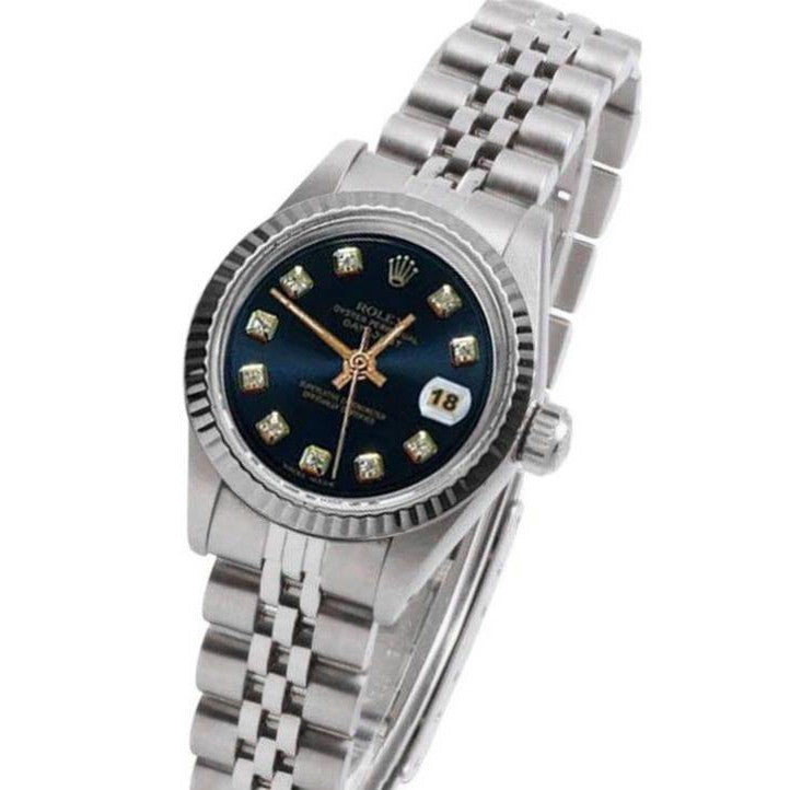 Rolex Datejust Blue Diamond Dial Watch