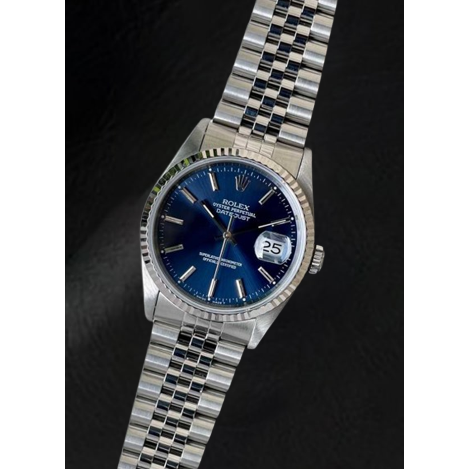 Rolex Datejust Blue Stick Dial 36 mm Stainless Steel Watch