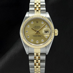 Rolex Datejust Champagne Diamond Dial 26 mm Year 2001 Two Tone Watch