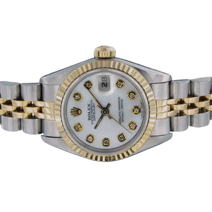 Rolex Datejust Diamond Bezel Lady Watch Ss & Gold Jubilee Bracelet
