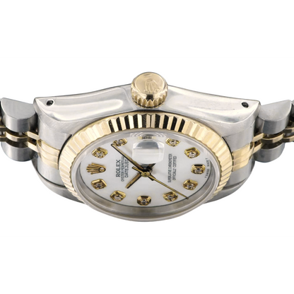 Rolex Datejust Diamond Bezel Lady Watch Ss & Gold Jubilee Bracelet