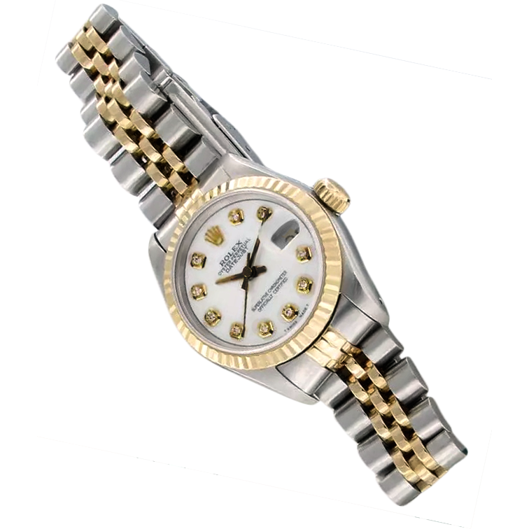 Rolex Datejust Diamond Bezel Lady Watch Ss & Gold Jubilee Bracelet