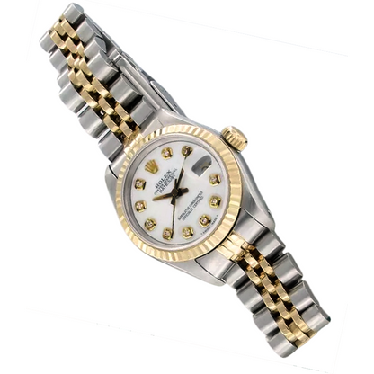 Rolex Datejust Diamond Bezel Lady Watch Ss & Gold Jubilee Bracelet