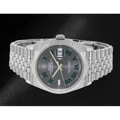 Rolex Datejust Grey Wimbledon Roman Dial 36 mm Stainelss Steel Watch