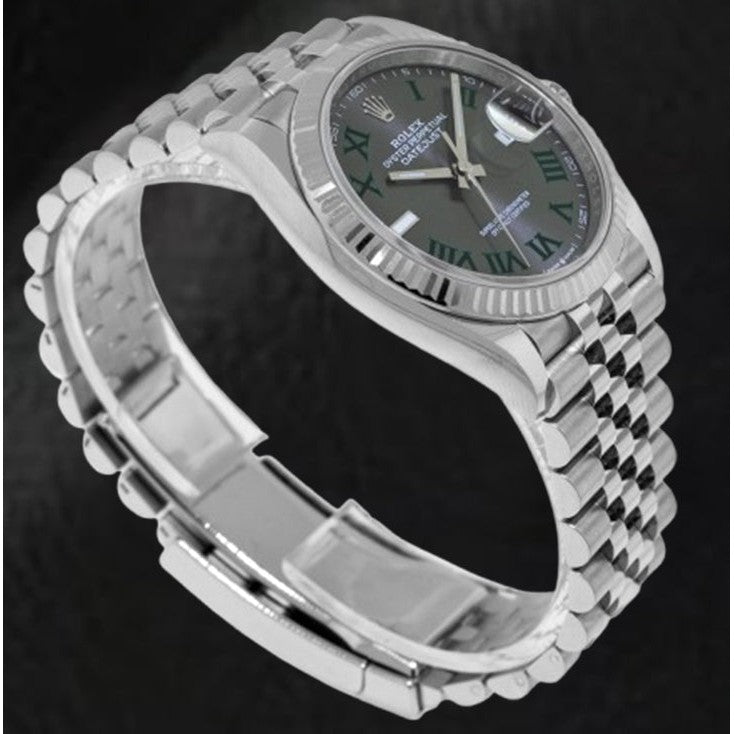 Rolex Datejust Grey Wimbledon Roman Dial 36 mm Stainelss Steel Watch