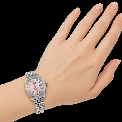 Rolex Datejust Ss Jubilee Bracelet Pink Mop Diamond Dial Ladies Watch