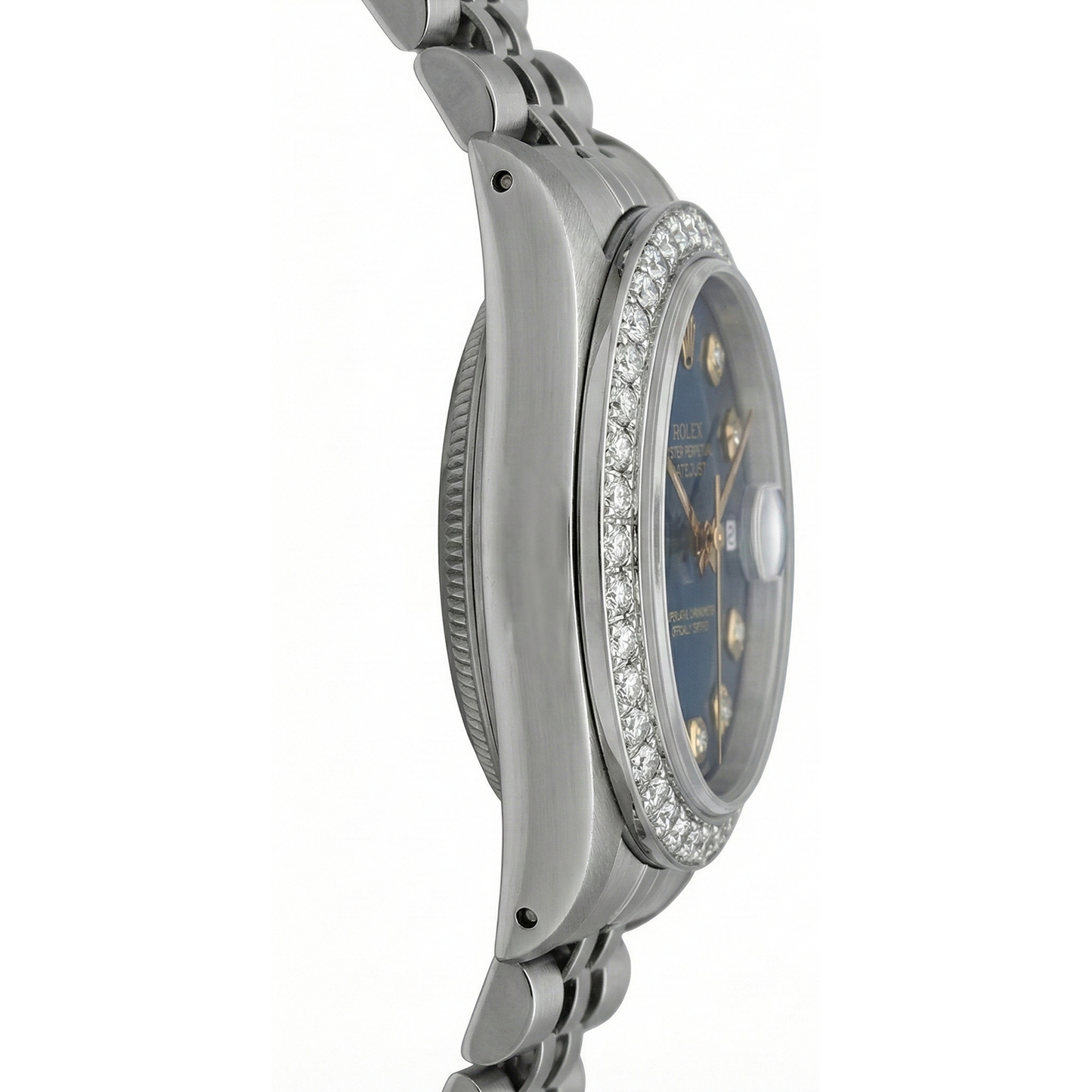 Rolex Datejust Ladies Watch Black Dial Bezel Ss Jubilee Bracelet