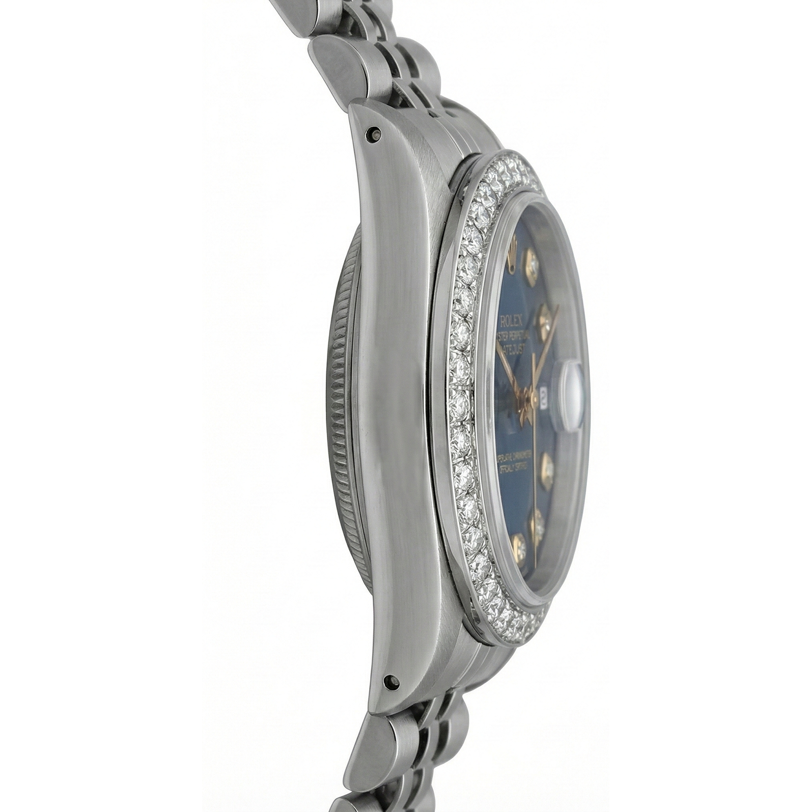 Rolex Datejust Ladies Watch Black Dial Bezel Ss Jubilee Bracelet