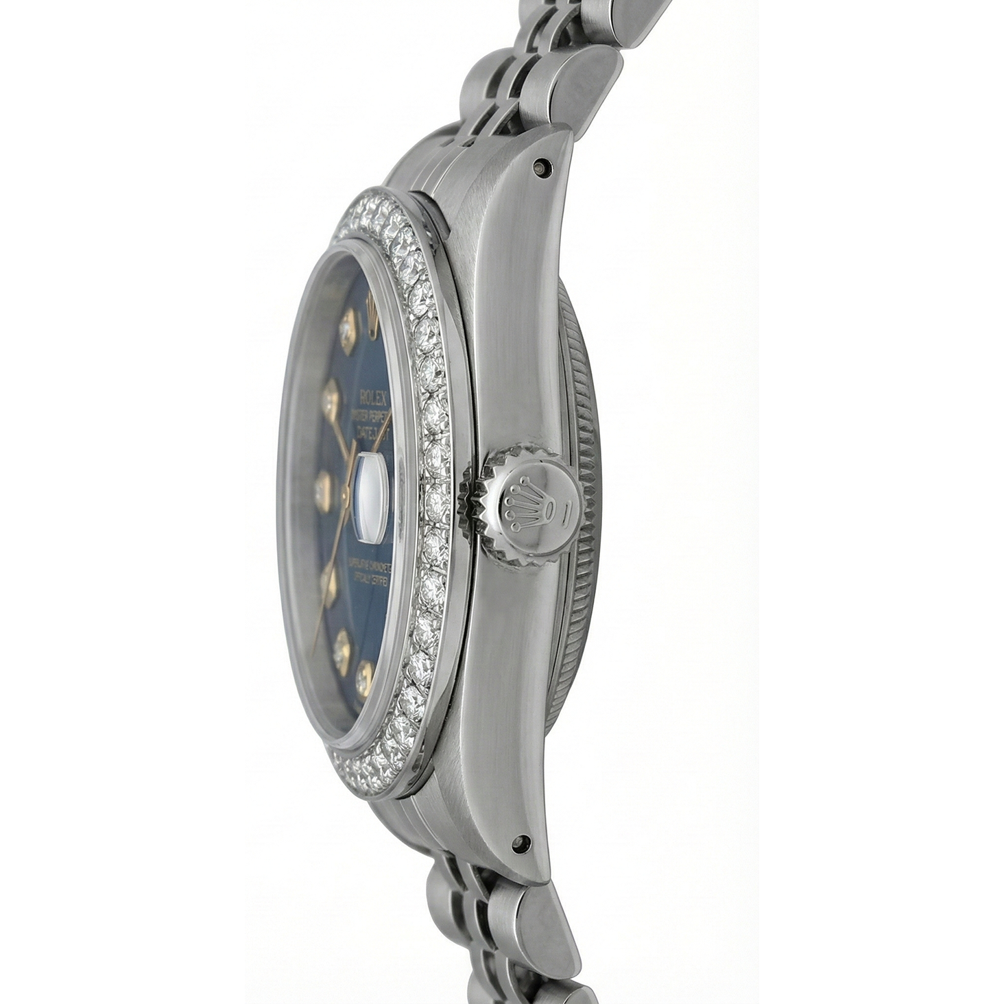 Rolex Datejust Ladies Watch Black Dial Bezel Ss Jubilee Bracelet