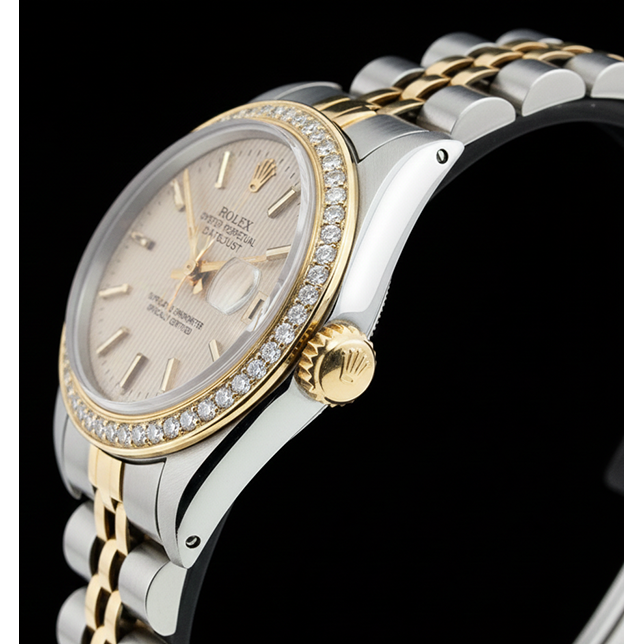 Rolex Datejust Ladies Watch Ss & Yellow Bracelet Champange Stick