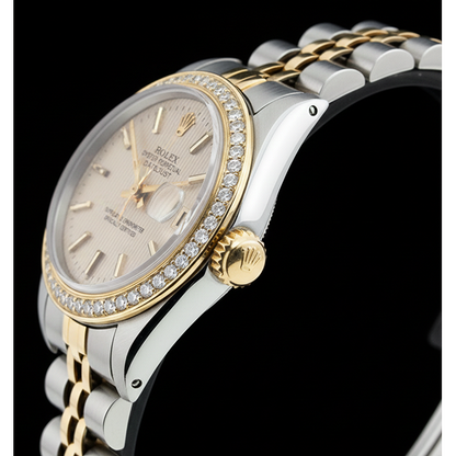 Rolex Datejust Ladies Watch Ss & Yellow Bracelet Champange Stick