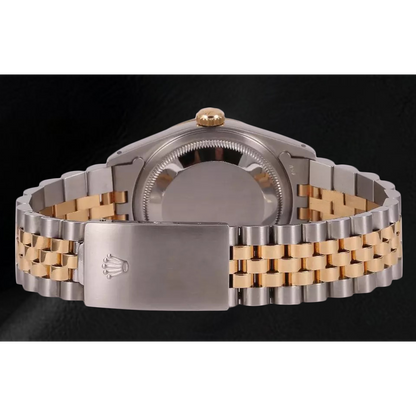 Rolex Datejust Men Watch Pearlized Mop Diamond Dial Two Tone QUICK SET