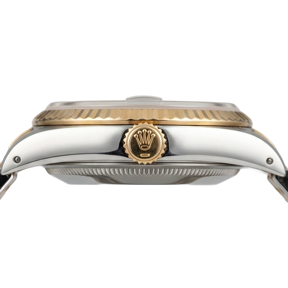 Rolex Datejust Midsize 31 mm Grey Mother of Pearl Diamond Dial Diamond Bezel Jubilee Bracelet Watch Ss & Gold