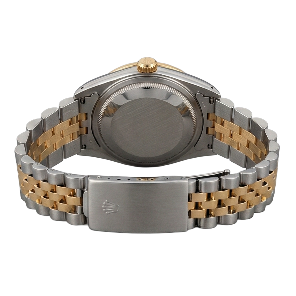 Rolex Datejust Midsize 31 mm Grey Mother of Pearl Diamond Dial Diamond Bezel Jubilee Bracelet Watch Ss & Gold