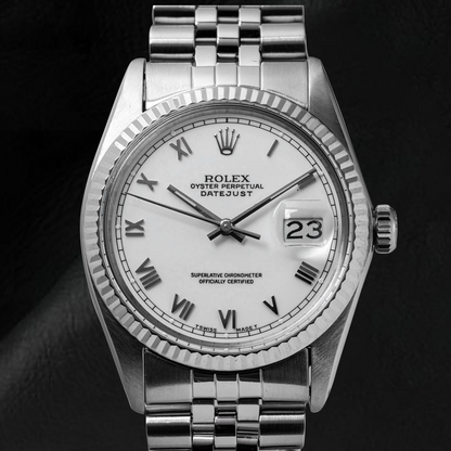Rolex Datejust Midsize Watch White Roman Dial Stainless Steel