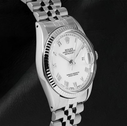 Rolex Datejust Midsize Watch White Roman Dial Stainless Steel