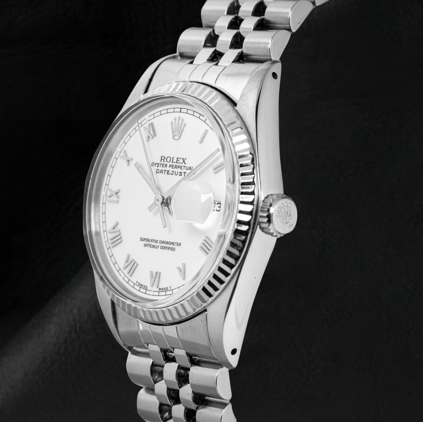 Rolex Datejust Midsize Watch White Roman Dial Stainless Steel