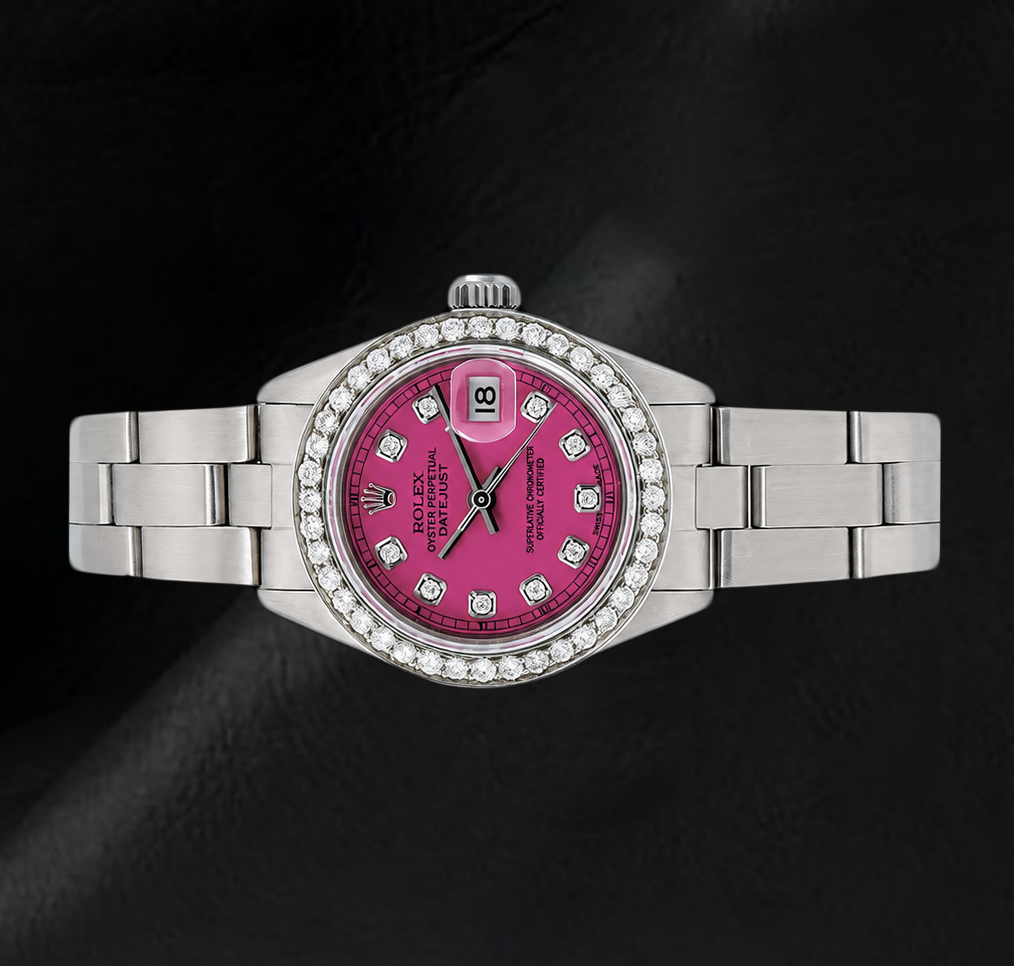 Rolex Datejust Pink Diamond Dial 6916 26mm Stainless Steel Watch