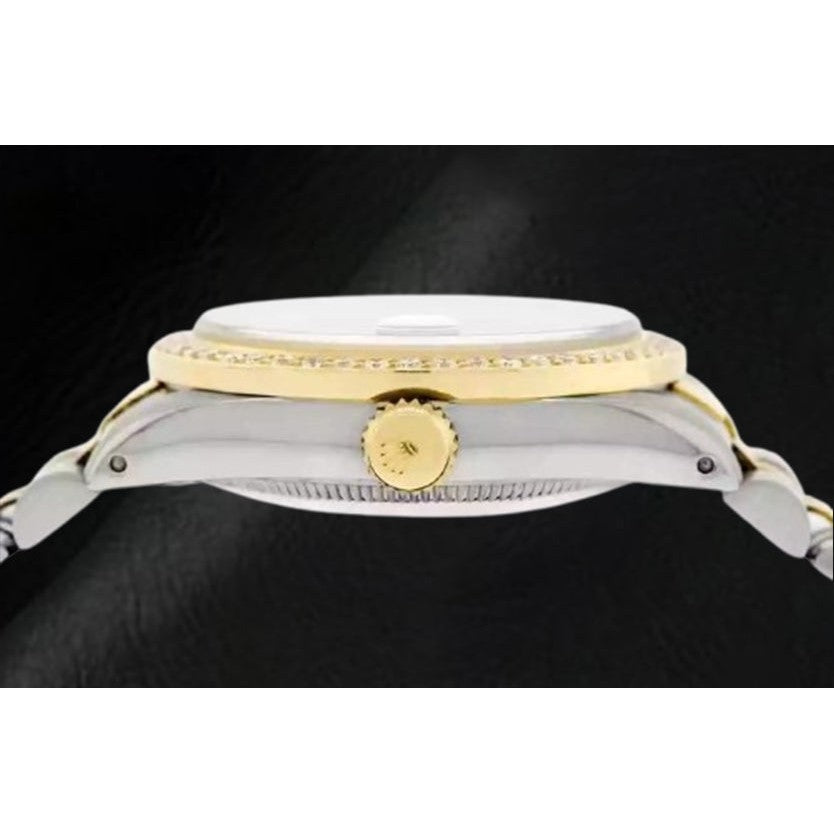 Rolex Datejust Pink Mother Of Pearl Diamond Dial 31 mm Two Tone Watch