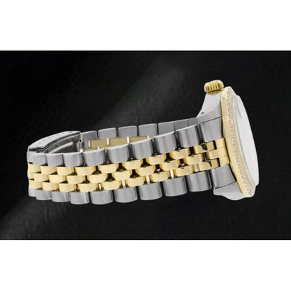 Rolex Datejust Pink Mother Of Pearl Diamond Dial 31 mm Two Tone Watch