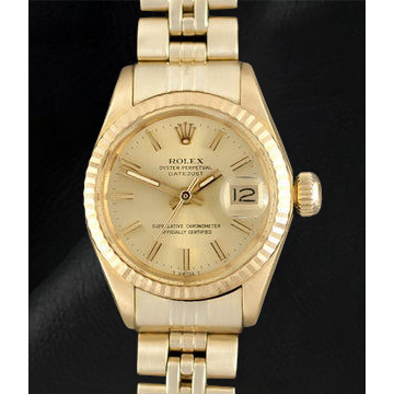 Rolex Datejust President Style 26 mm Yellow Gold Ladies Watch