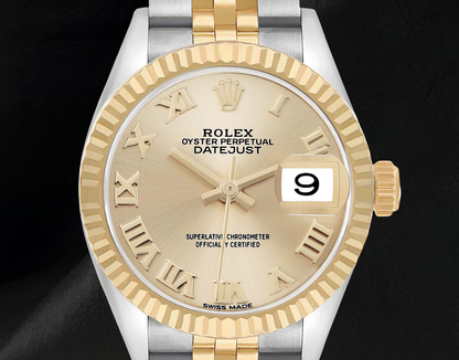 Rolex Datejust Roman Dial 28 mm Ladies Two Tone 279173 Watch